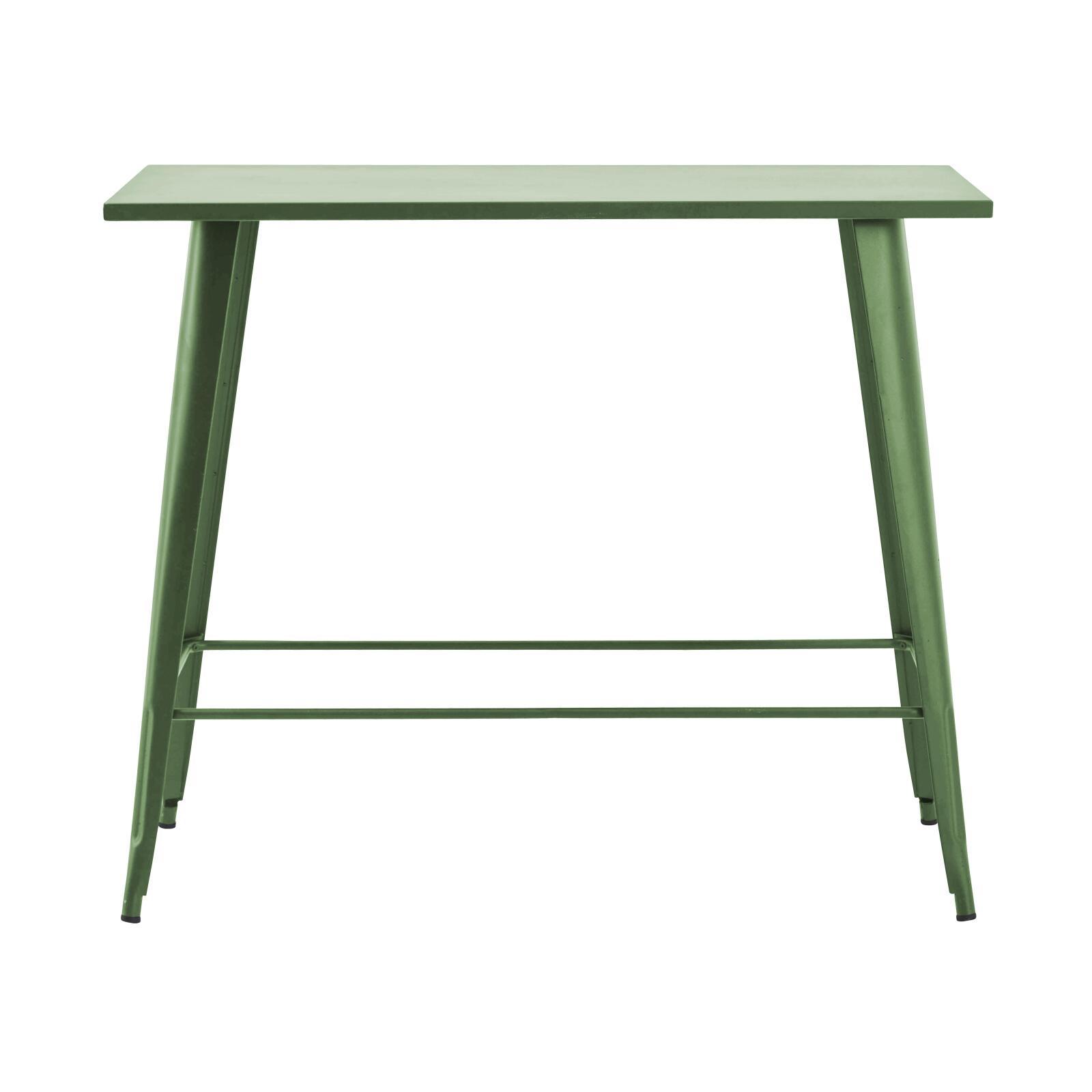 Table de restaurant haute rectangulaire en métal (120 cm) - 6 places