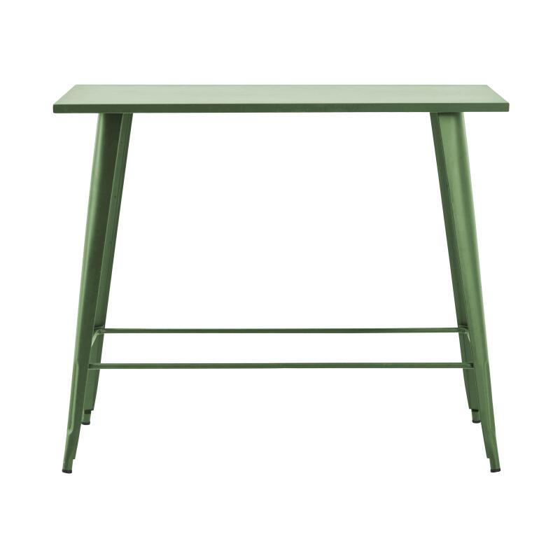 Table de restaurant haute rectangulaire en métal (120 cm) - 6 places