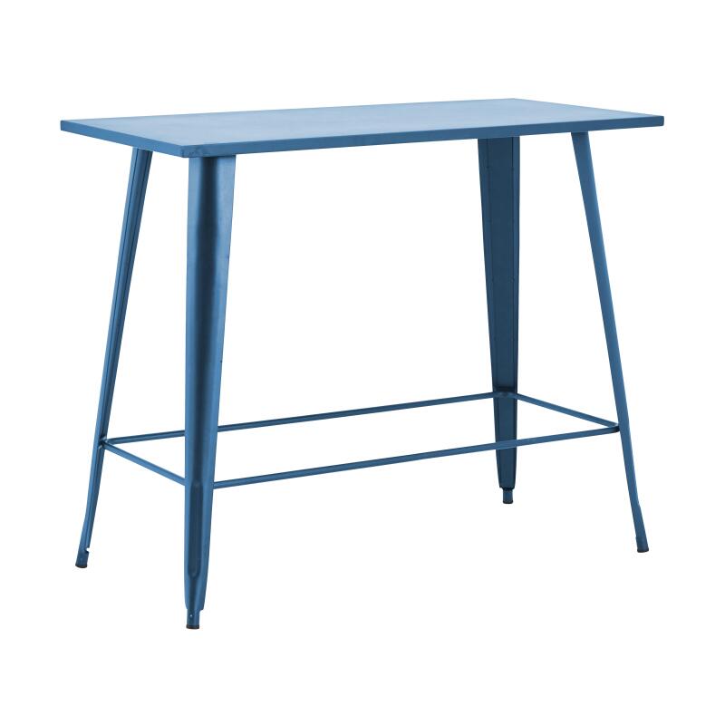 Table de restaurant haute rectangulaire en métal (120 cm) - 6 places