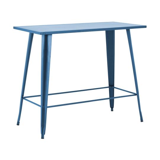 Table de restaurant haute rectangulaire en métal (120 cm) - 6 places