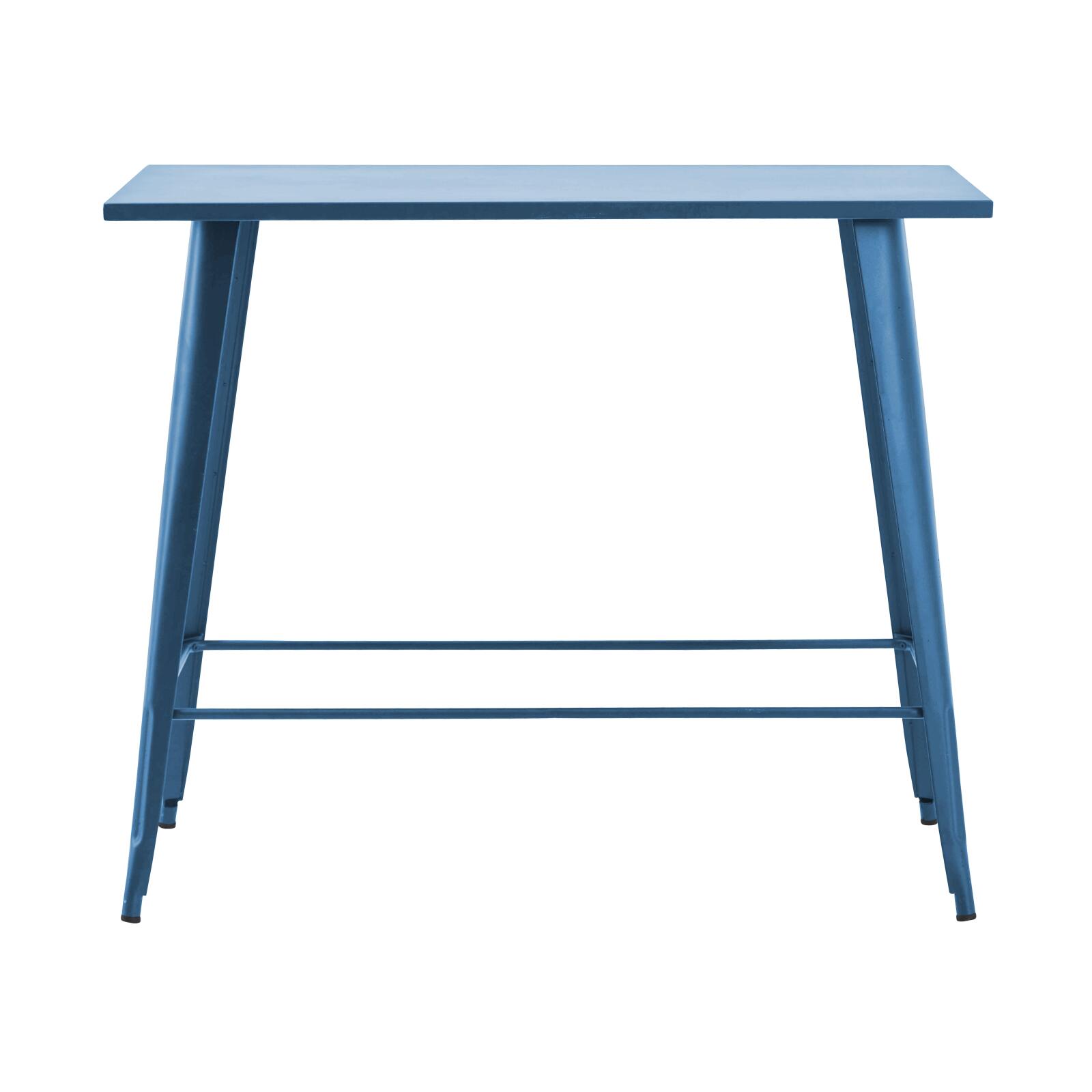 Table de restaurant haute rectangulaire en métal (120 cm) - 6 places