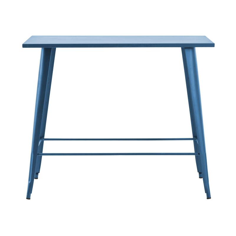 Table de restaurant haute rectangulaire en métal (120 cm) - 6 places