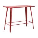 Table de restaurant haute rectangulaire en métal (120 cm) - 6 places