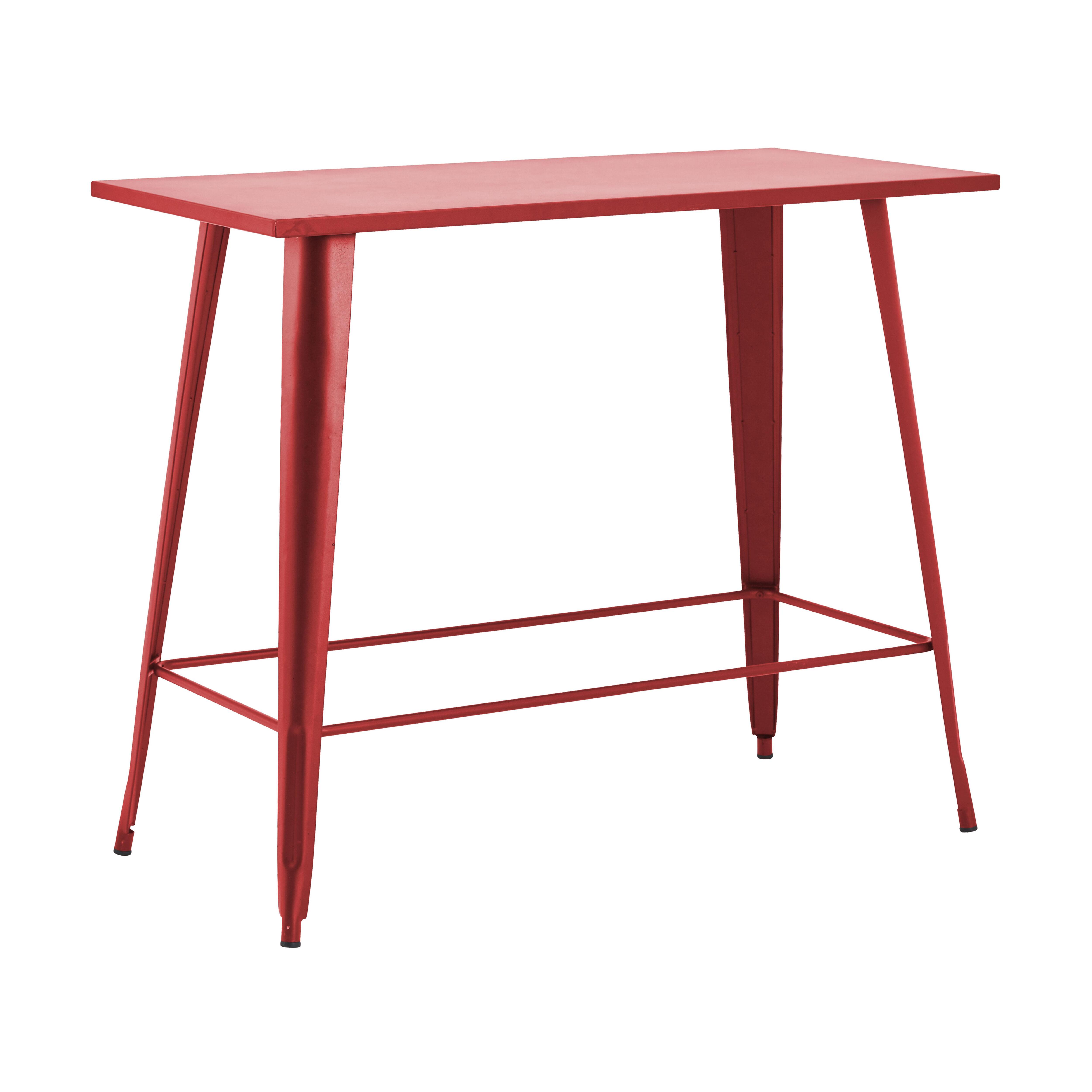 Table haute de terrasse de restaurant 120x60x101 cm en métal
