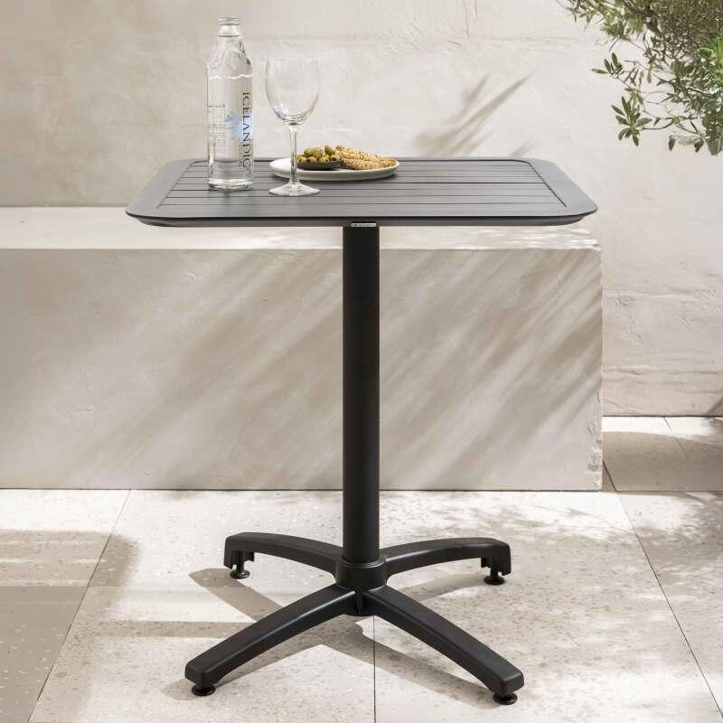 Table de terrasse 70x70 cm inclinable en aluminium