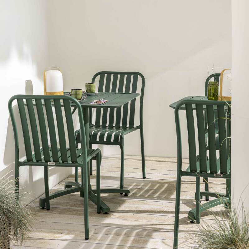 Table de terrasse 70x70 cm inclinable en aluminium