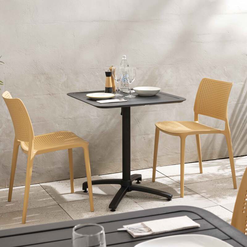 Table de terrasse 60x60 cm inclinable en aluminium