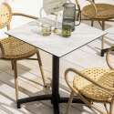 Table de restaurant carrée (70x70 cm) inclinable en HPL