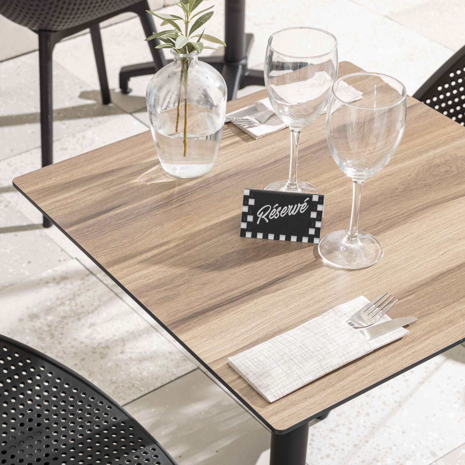 Plateau de table carré en HPL (70x70 cm)