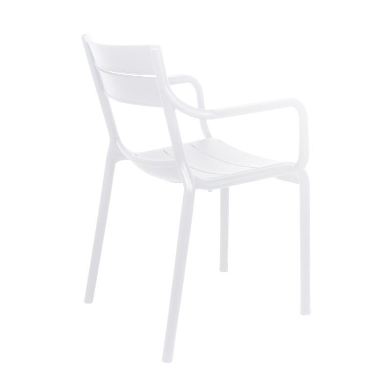 Chaise de terrasse de restaurant en plastique avec accoudoirs