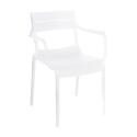 Chaise de terrasse de restaurant en plastique avec accoudoirs
