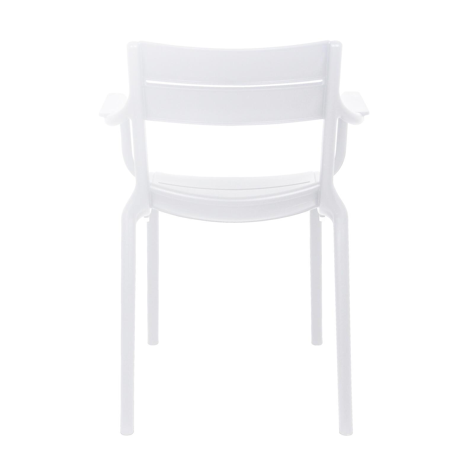 Chaises de terrasse en plastique avec accoudoirs - Lot de 4 Chaises de terrasse en plastique avec accoudoirs - Lot de 4