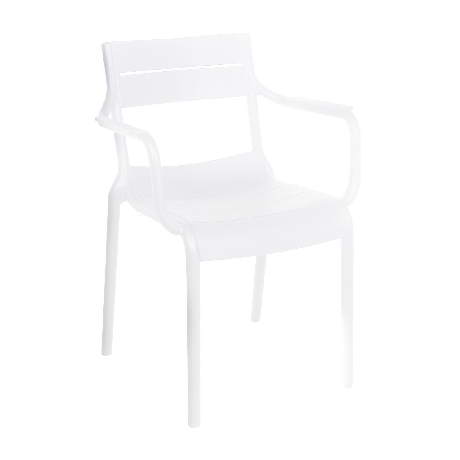 Chaises de terrasse en plastique avec accoudoirs - Lot de 4