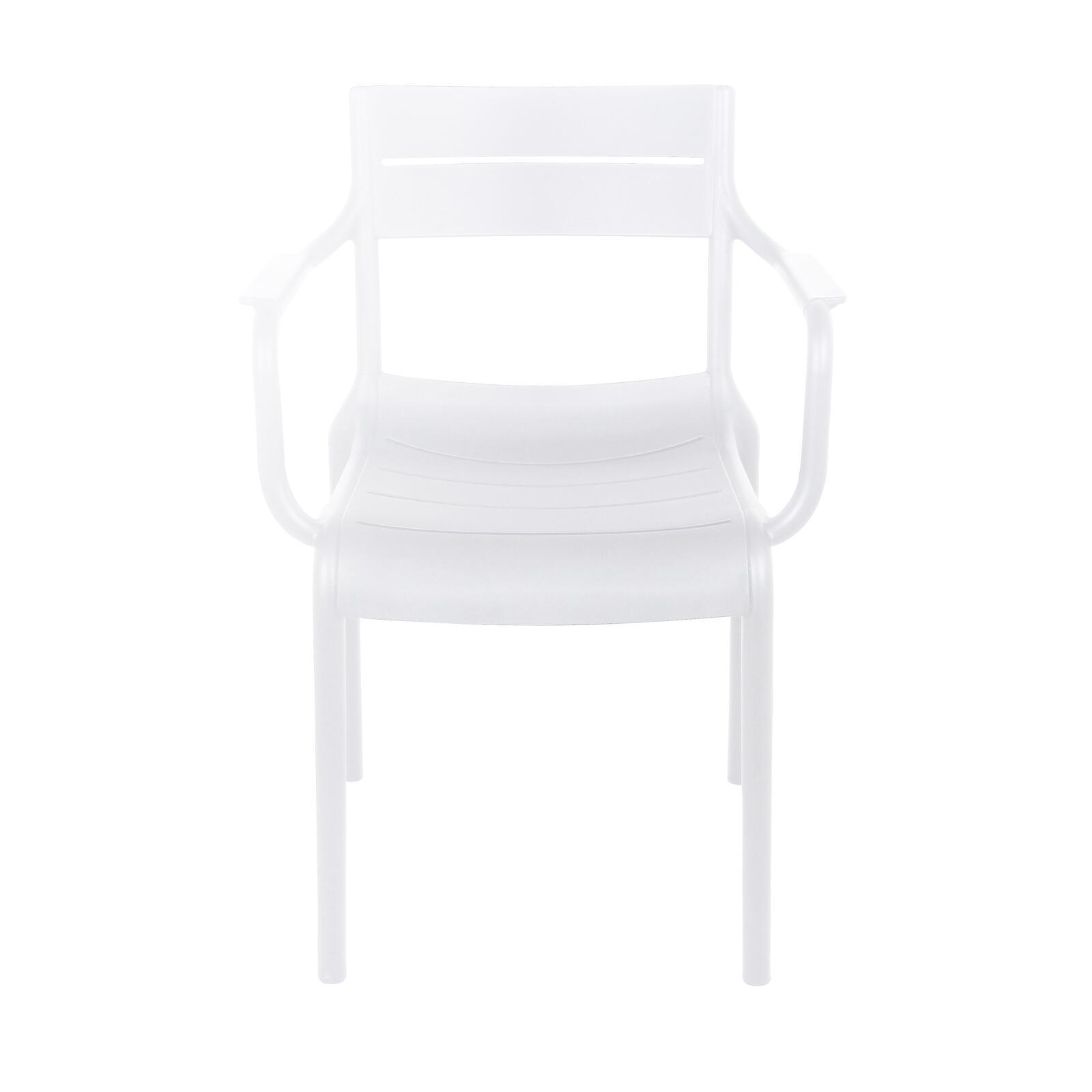 Chaises de terrasse en plastique avec accoudoirs - Lot de 4