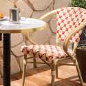 Table de terrasse en contreplaqué stratifié avec bord en aluminium ⌀60 cm et 2 chaises style bistrot parisien