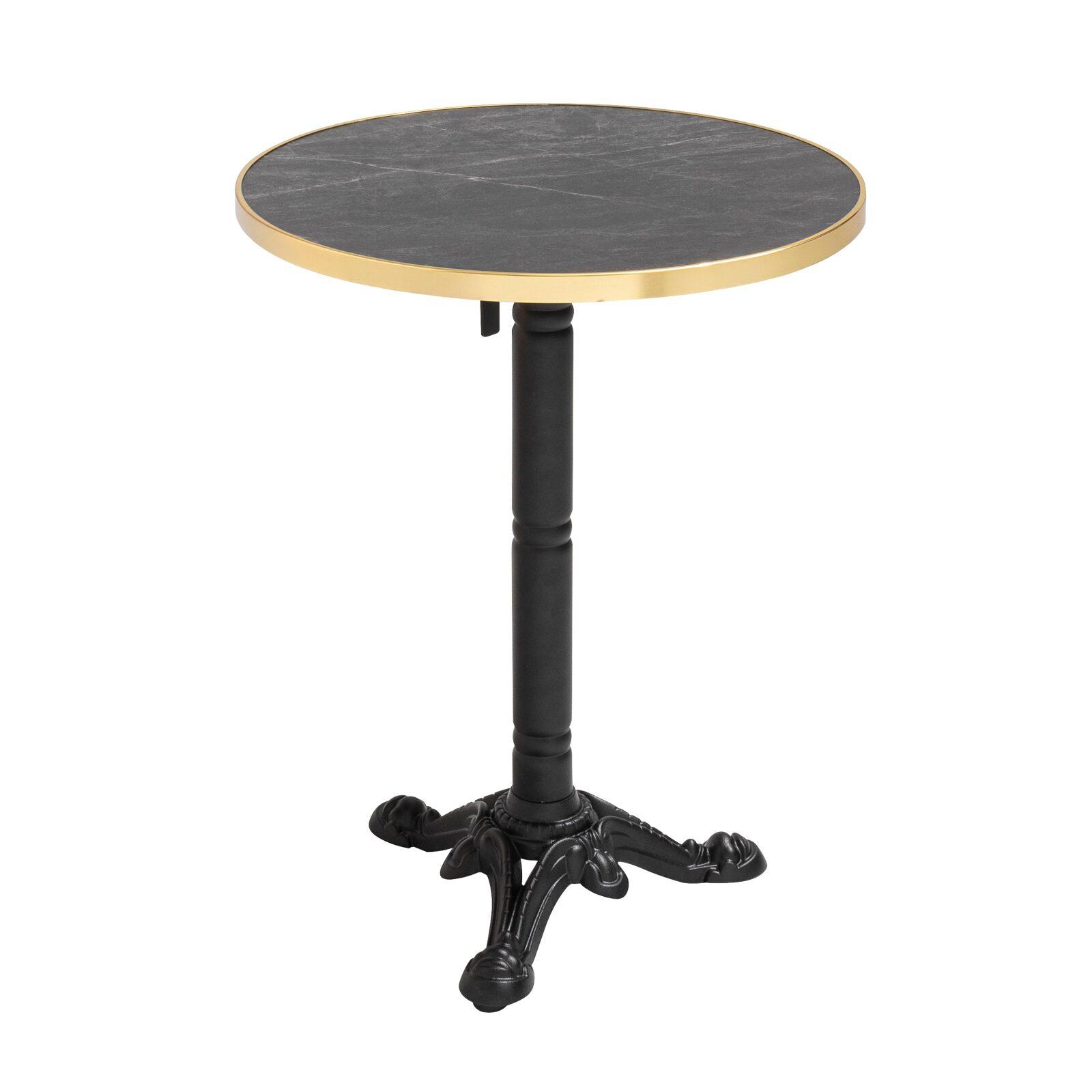 Table de terrasse en contreplaqué stratifié avec bord en aluminium ⌀60 cm et 2 chaises style bistrot parisien