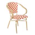 Table de terrasse en contreplaqué stratifié avec bord en aluminium ⌀60 cm et 2 chaises style bistrot parisien
