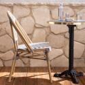 Table de terrasse ⌀60 cm inclinable stratifiée et 2 chaises style bistrot en aluminium