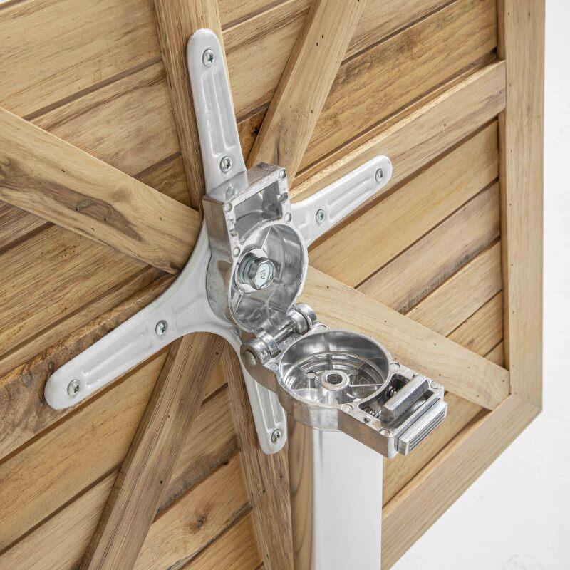 Table de terrasse rabattable et 2 chaises en aluminium et bois