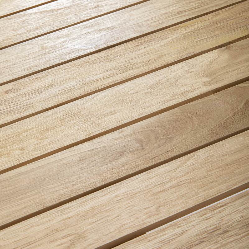 Table de terrasse rabattable et 4 chaises en aluminium et bois