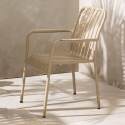 Chaise de terrasse de restaurant en aluminium avec accoudoirs