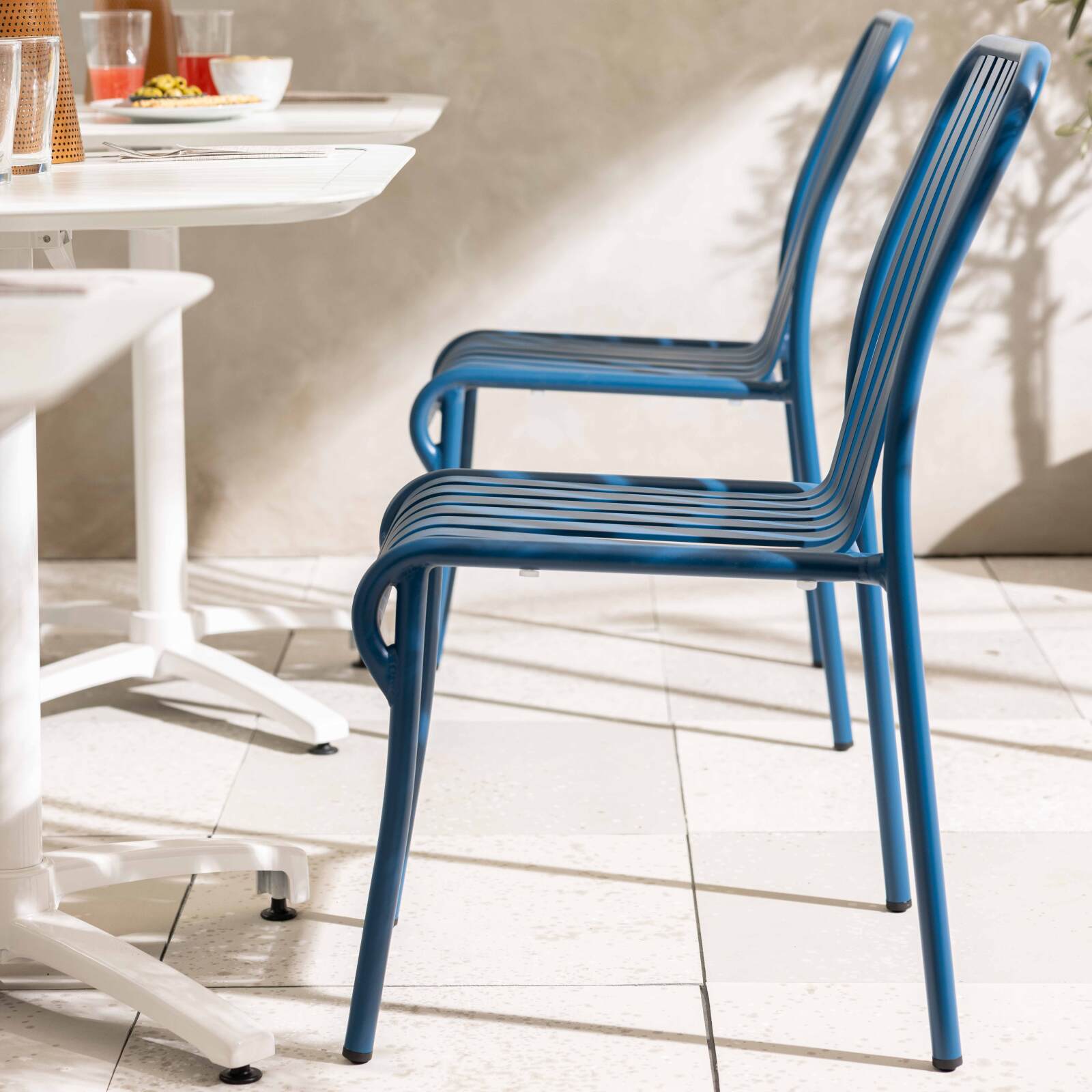 Chaise de terrasse de restaurant en aluminium