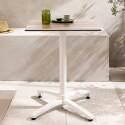 Table de restaurant carrée (60x60 cm) inclinable en HPL avec pied blanc