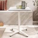 Table de restaurant carrée (60x60 cm) inclinable en HPL avec pied blanc