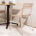 Chaise de terrasse de restaurant en plastique avec accoudoirs