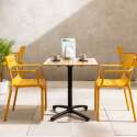 Chaises de terrasse en plastique avec accoudoirs - Lot de 4