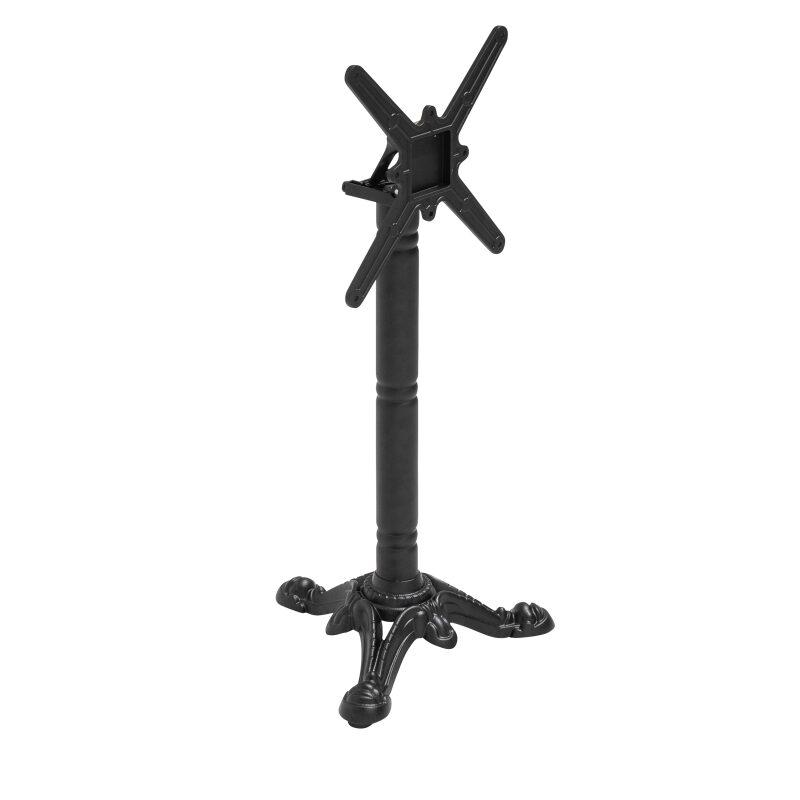 Table de terrasse ⌀60 cm inclinable stratifiée et 2 chaises bistrot en aluminium et rotin synthétique