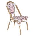 Table de terrasse ⌀60 cm inclinable stratifiée et 2 chaises style bistrot parisien