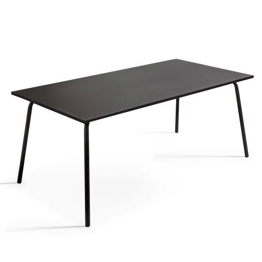 Table de restaurant rectangulaire en métal (180 cm) - 8 places