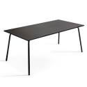Ensemble table rectangulaire 180 cm et 8 fauteuils en métal