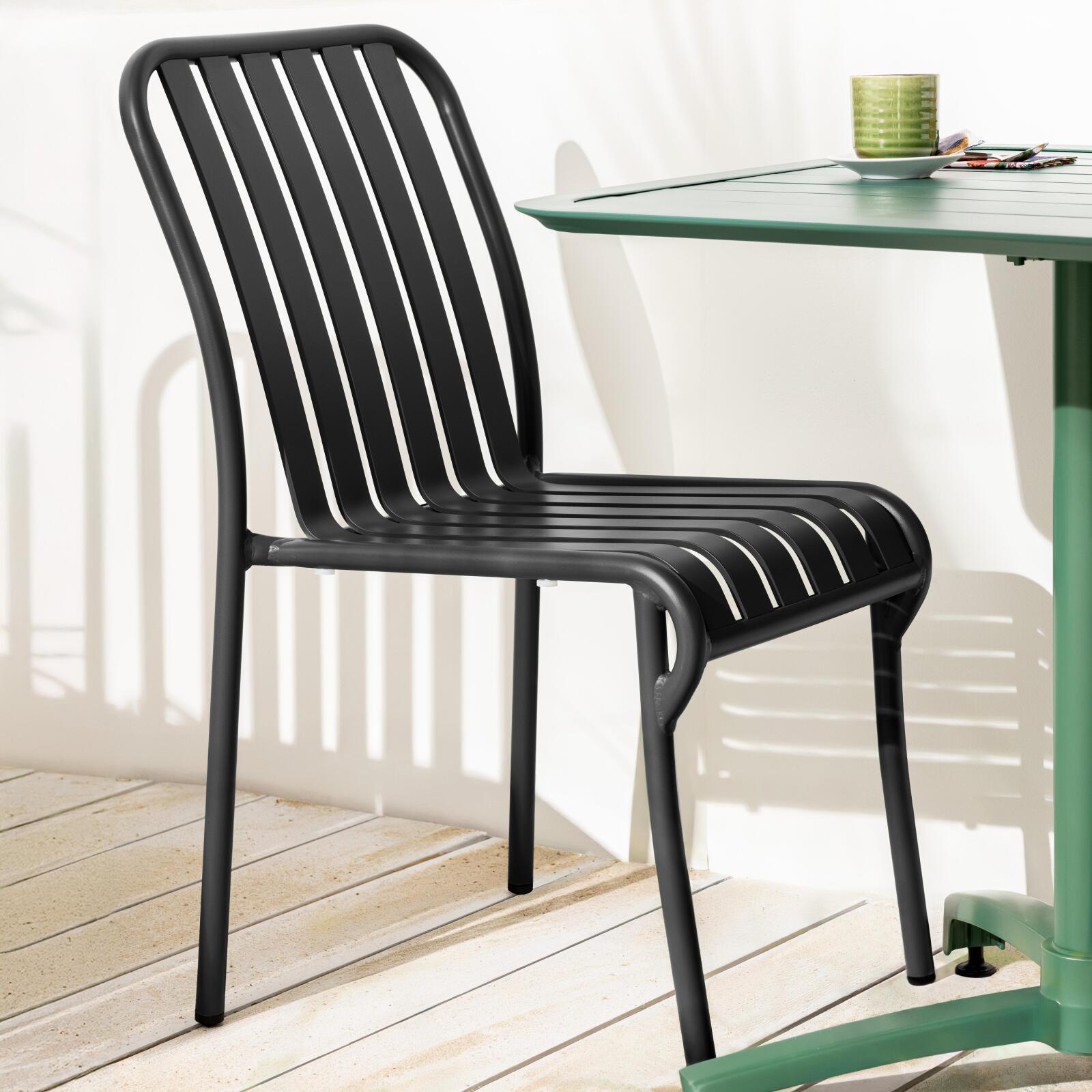 Chaise de terrasse de restaurant en aluminium