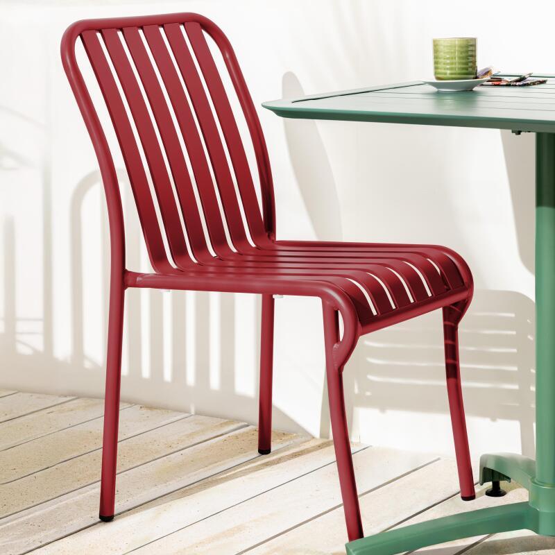 Chaise de terrasse de restaurant en aluminium