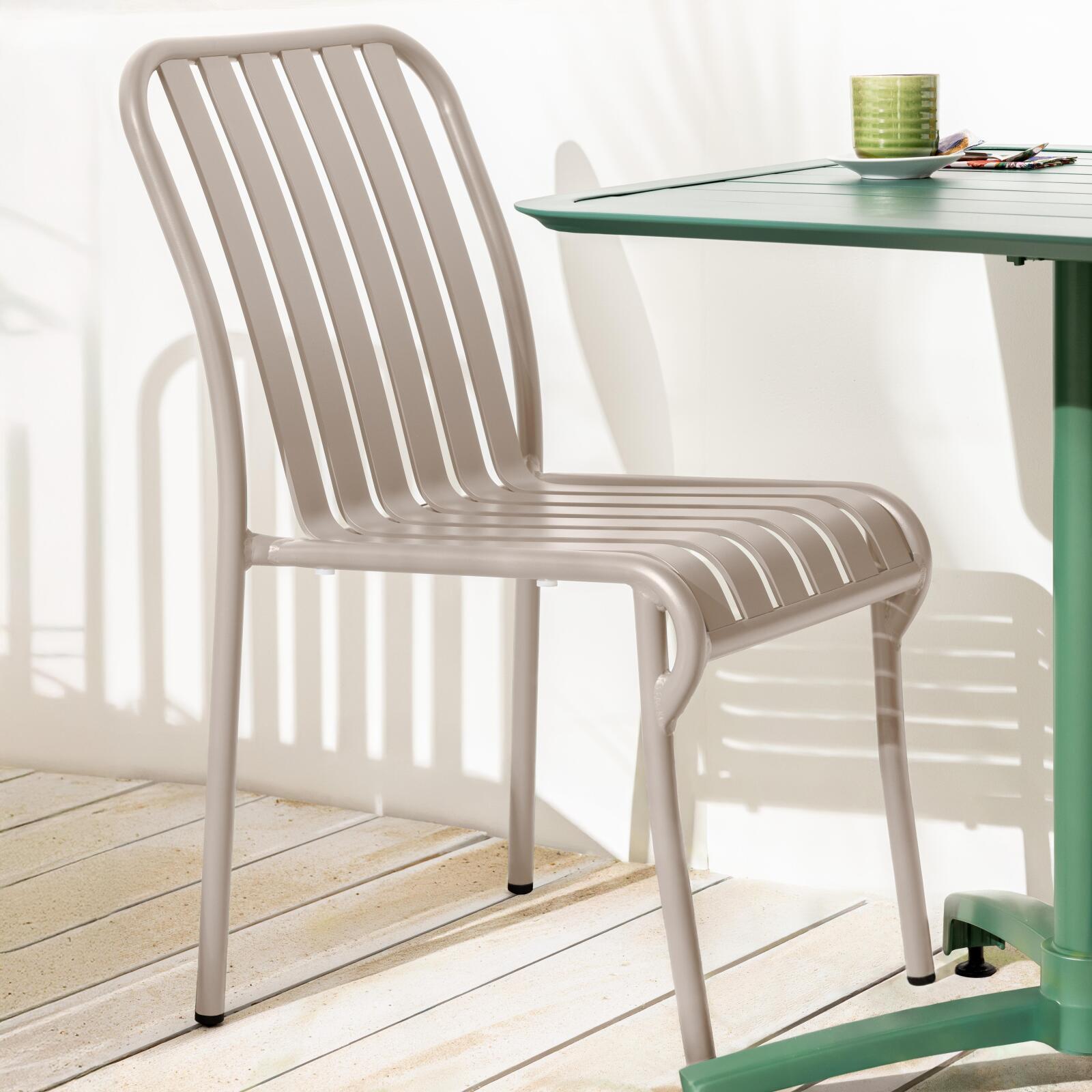 Chaise de terrasse de restaurant en aluminium