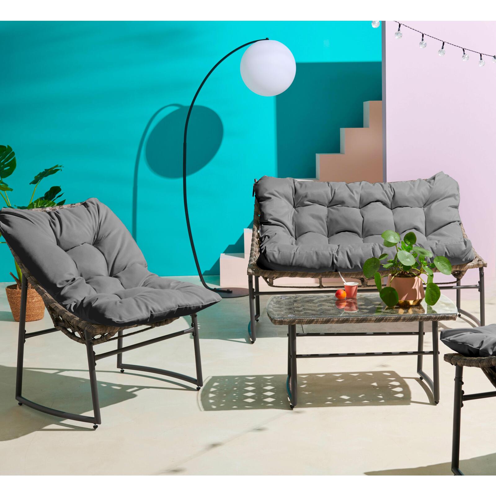 Salon de jardin en métal et résine - 4 places Salon de jardin en métal et résine - 4 places