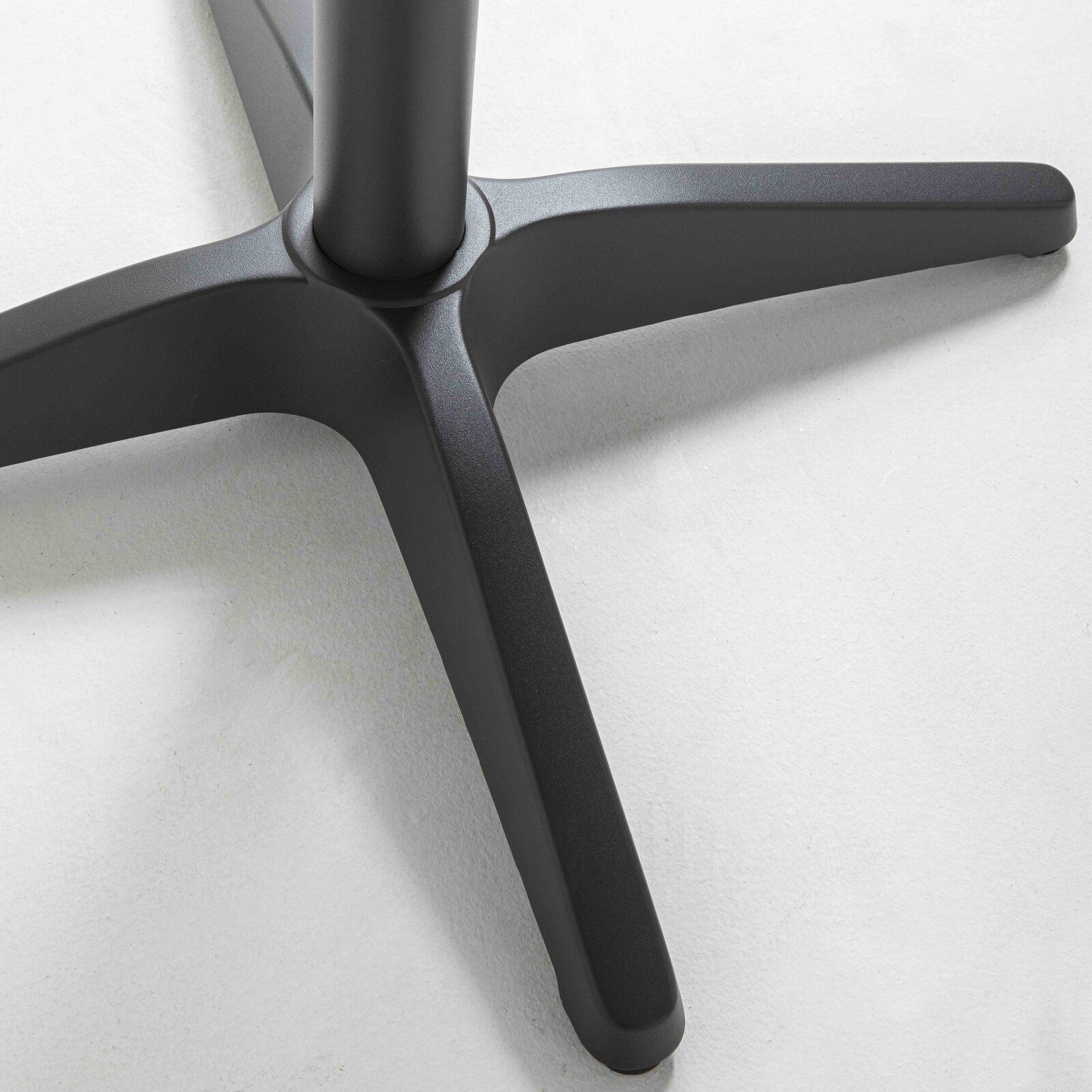 Table de terrasse carrée en bois (70 cm) et 4 chaises en aluminium