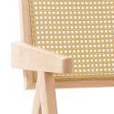 Lot de 2 chaises avec accoudoirs en rotin naturel et bois massif FSC®