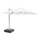 Parasol déporté professionnel rotatif 360° (3 x 3m) 250g/m² et dalle à lester sur roues 100L
