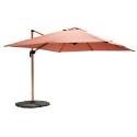 Parasol déporté professionnel inclinable et rotatif 360° carré (3 x 3m) 250g/m² et 4 dalles lestées