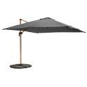 Parasol déporté professionnel inclinable et rotatif 360° carré (3 x 3m) 250g/m² et 4 dalles lestées
