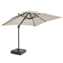 Parasol déporté professionnel rectangulaire 240g/m² 360° (2 x 3m) et Dalle à lester sur roues 100L