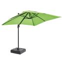 Parasol déporté professionnel rectangulaire 240g/m² 360° (2 x 3m) et Dalle à lester sur roues 100L