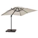Parasol déporté professionnel rectangulaire 240g/m² (2x3m) rotatif 360° et 4 dalles à lester remplissables
