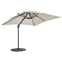 Parasol déporté professionnel rectangulaire 240g/m² rotatif 360° (2 x 3m) et 4 dalles lestées