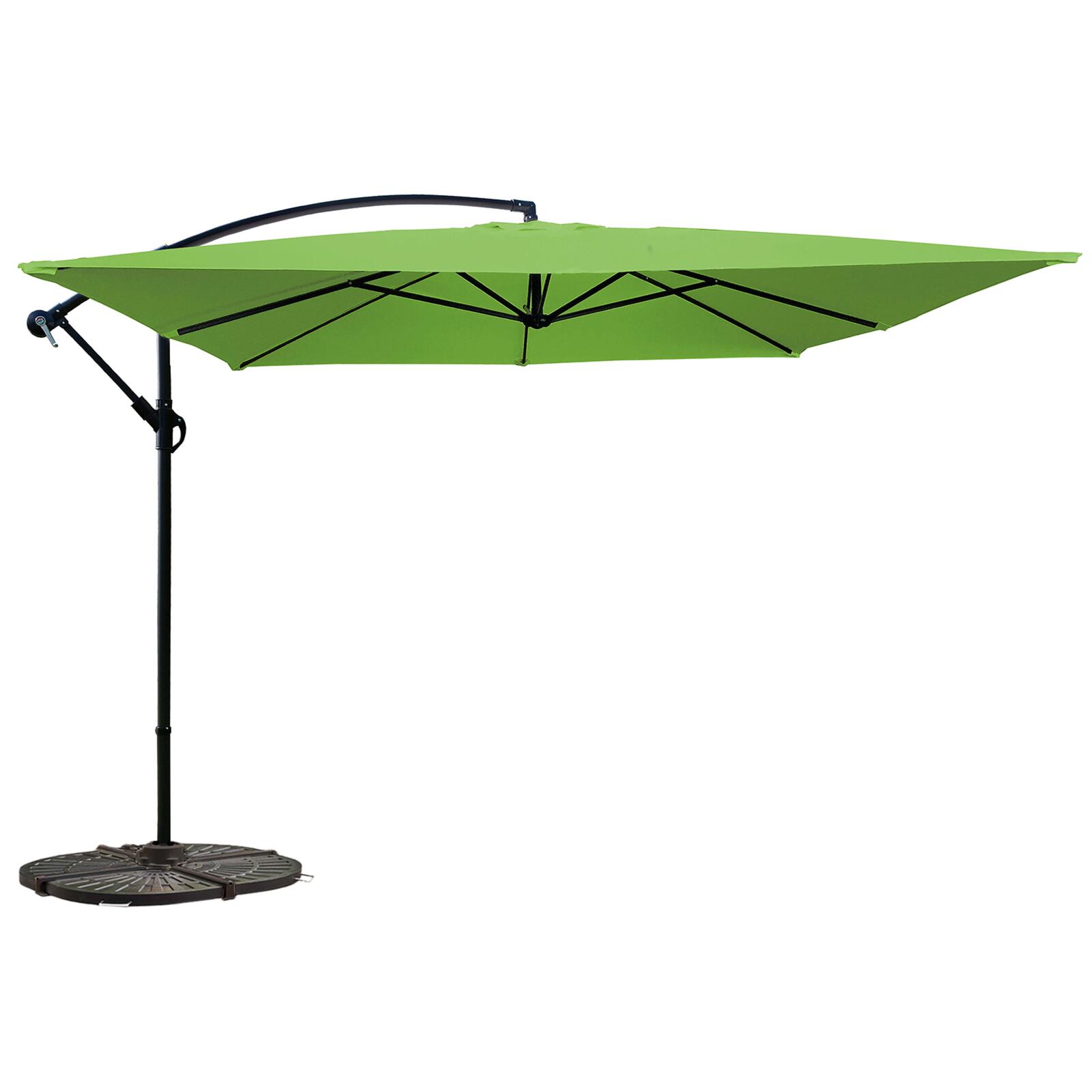 Parasol déporté professionnel 160g/m² (3 x 3m) et 4 dalles lestées