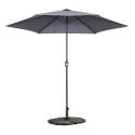 Parasol professionnel droit inclinable 180g/m² (Ø3m) avec pied pliant et 4 dalles lestées