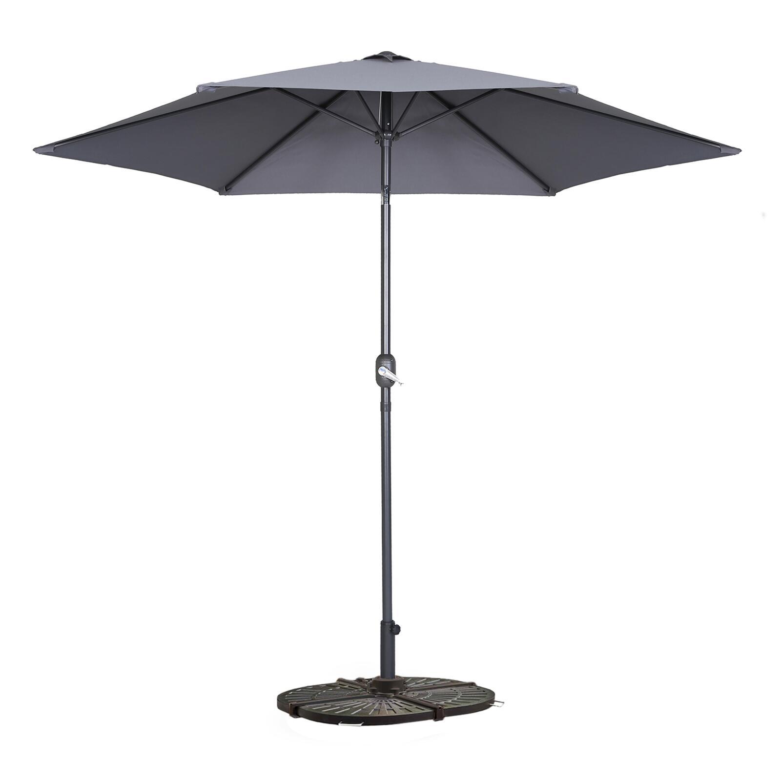 Parasol professionnel droit inclinable 180g/m² (Ø3m) avec pied pliant et 4 dalles lestées Parasol professionnel droit inclinable 180g/m² (Ø3m) avec pied pliant et 4 dalles lestées